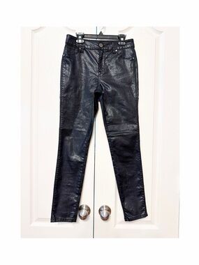 1822 Black Coated Women's Skinny Pants Size 26